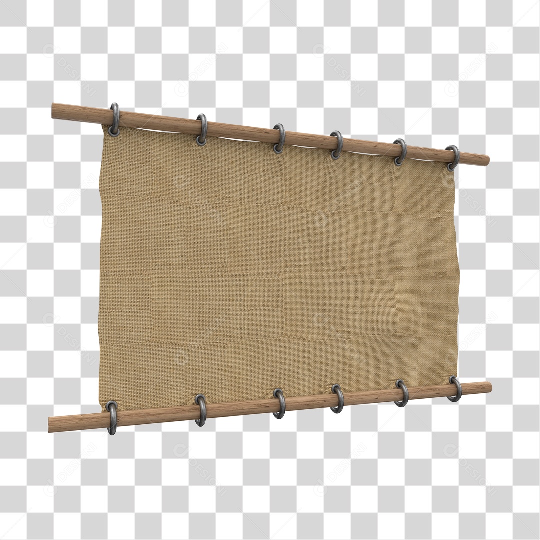 Placa de Madeira e Bamboo Elemento 3D Para Composição PNG Transparente