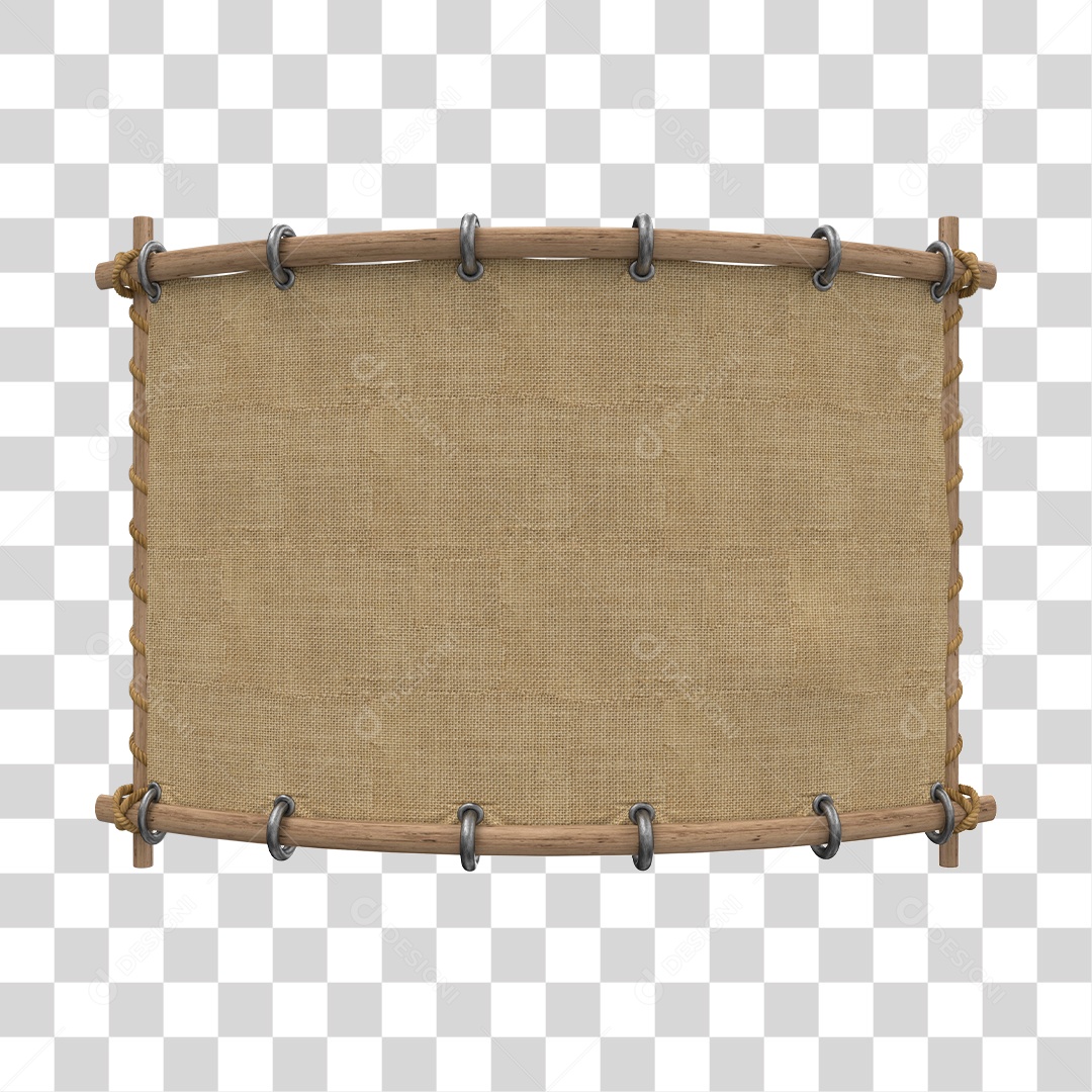 Placa de Madeira e Bamboo Elemento 3D PNG Transparente