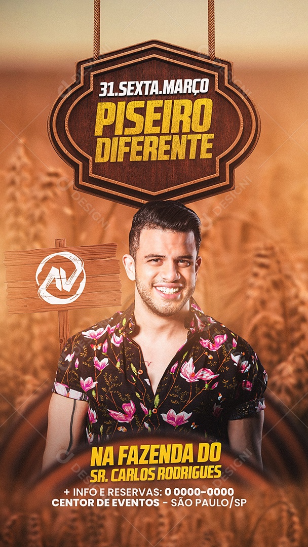 Story Piseiro Diferente Ávine Vinny Flyer Social Media PSD Editável