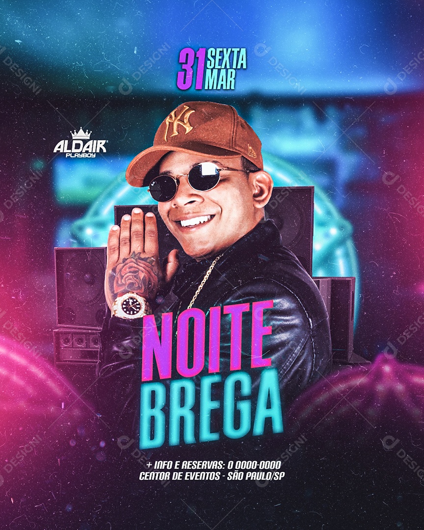 Noite Brega Aldair Play Boy Flyer Social Media PSD Editável