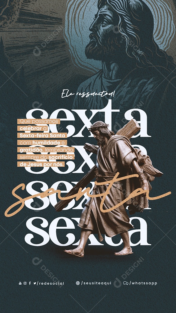 Story Que Possamos Celebrar Sexta-Feira Santa Semana Santa Social Media PSD Editável