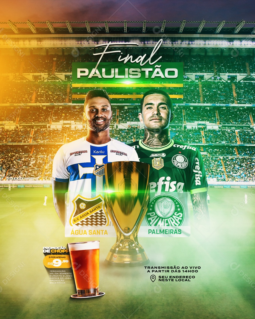 Flyer Futebol Palmeiras Vs Chelsea Social Media PSD Editável [download] -  Designi