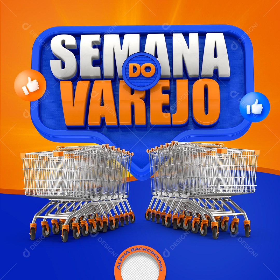 Selo 3D Para Composição Semana do Varejo PSD