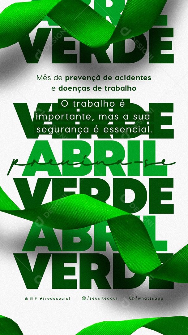 Social Media Story Abril Verde Mês de Prevenção PSD Editável