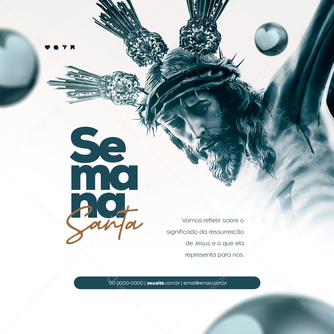 Vamos Refletir Sobre o Significado Ressurreição de Jesus. Semana Santa Social Media PSD Editável