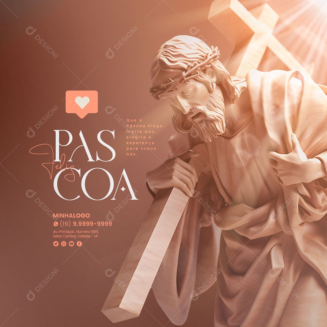 May Easter Bring Much Peace, Joy and Hope Happy Easter Social Media PSD Editable PSD