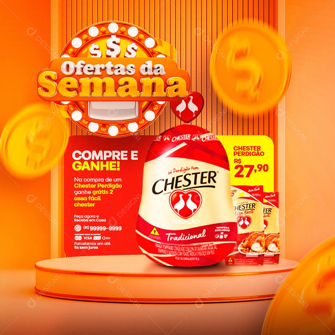 Ofertas Da Semana Compre E Ganhe Chester Perdigão 27,90 Supermercado Social Media PSD Editável