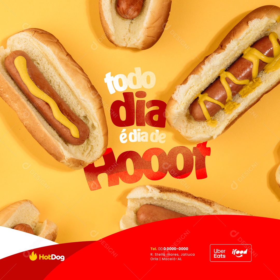 Todo Dia é Dia de Hot Dog Social Media PSD Editável