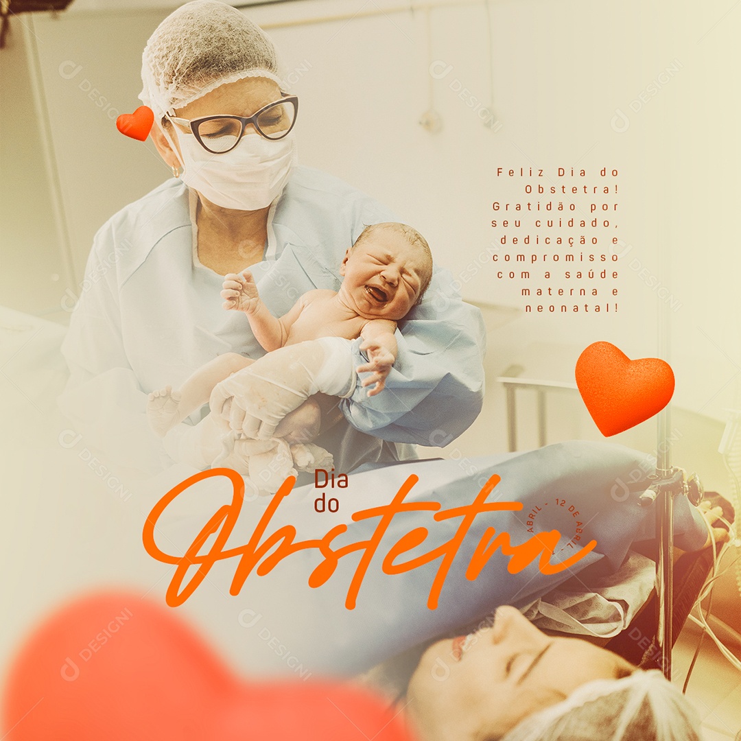 Feliz Dia Do Obstetra Gratidão Por Seu Cuidado Social Media PSD Editável