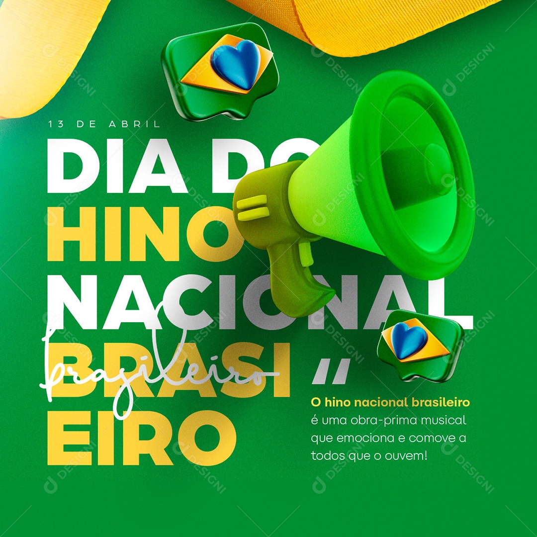 O Hino Nacional Brasileiro É Uma Obra-Prima Musical Social Media PSD Editável