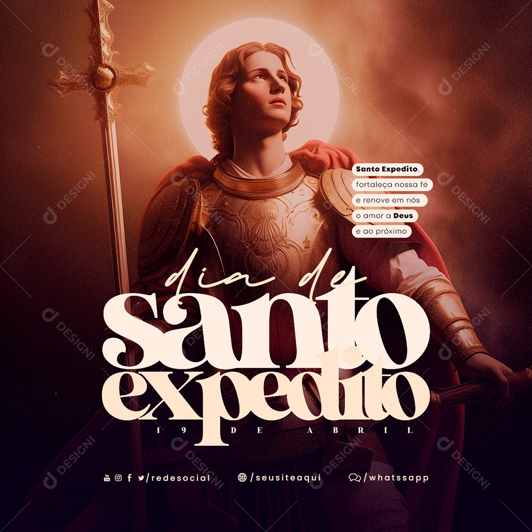 Fortaleça Nossa Fé Dia De Santo Expedito 19 De Abril Social Media PSD Editável