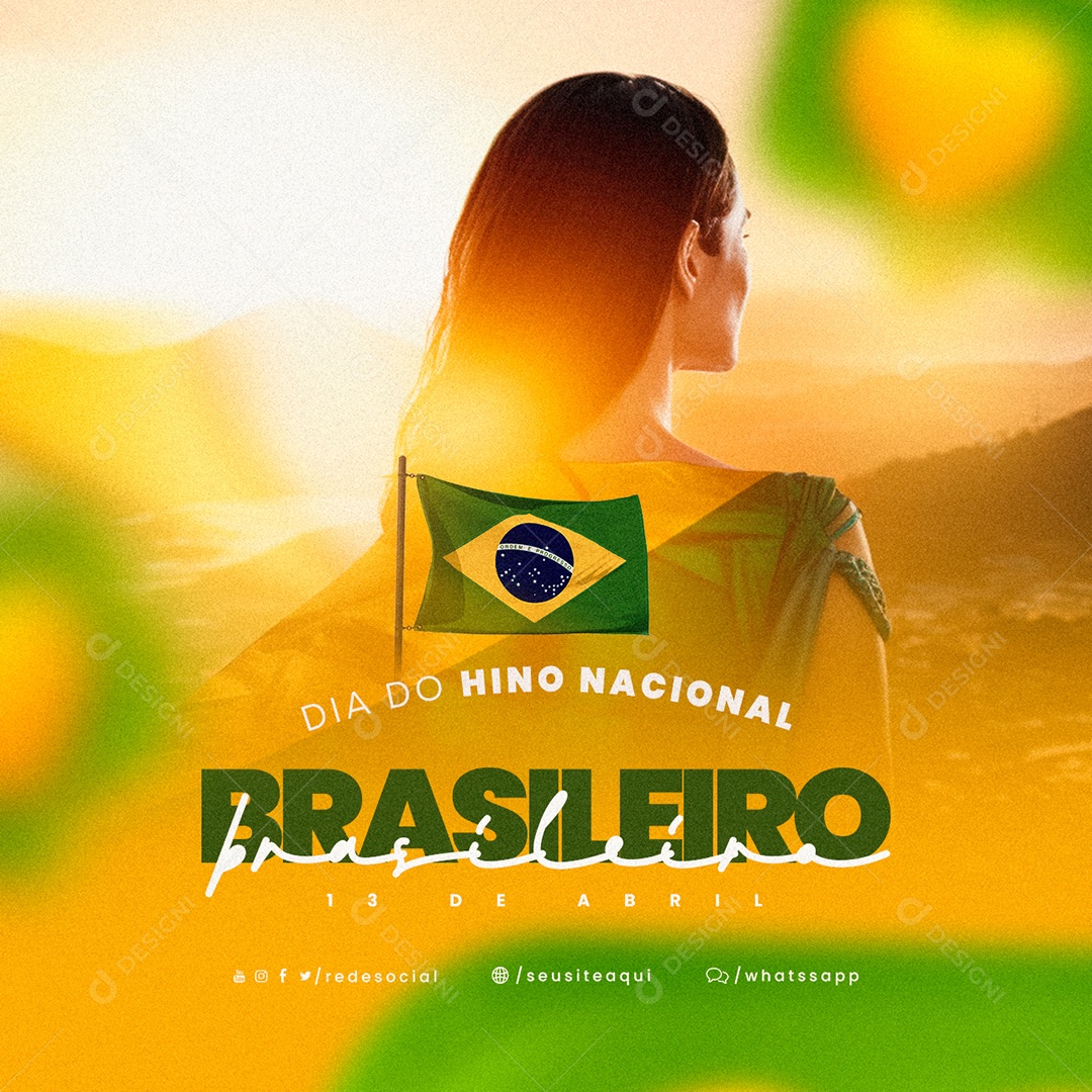 Dia Do Hino Nacional Brasileiro 13 De Abril Social Media PSD Editável