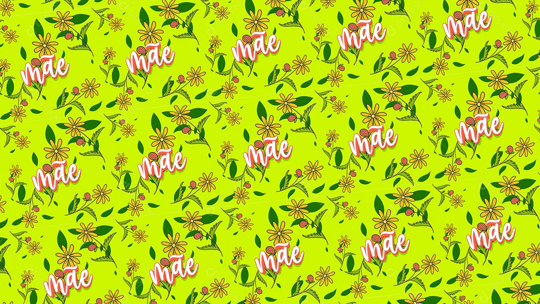 Pattern Padrões Geométricos Texto Mãe Em Fundo Verde Vetor AI + PAT