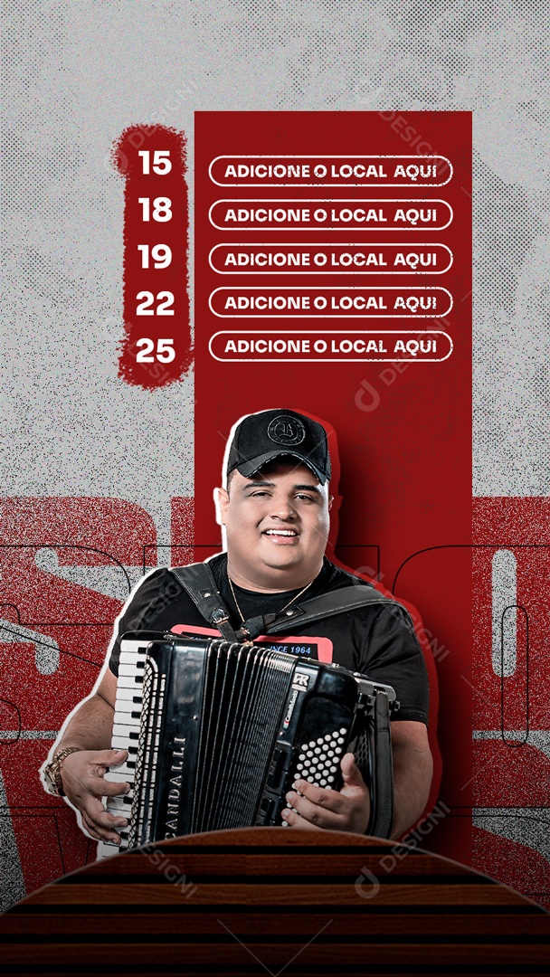 Flyer Show Tarcisio do Acordeon Story Social Media PSD Editável