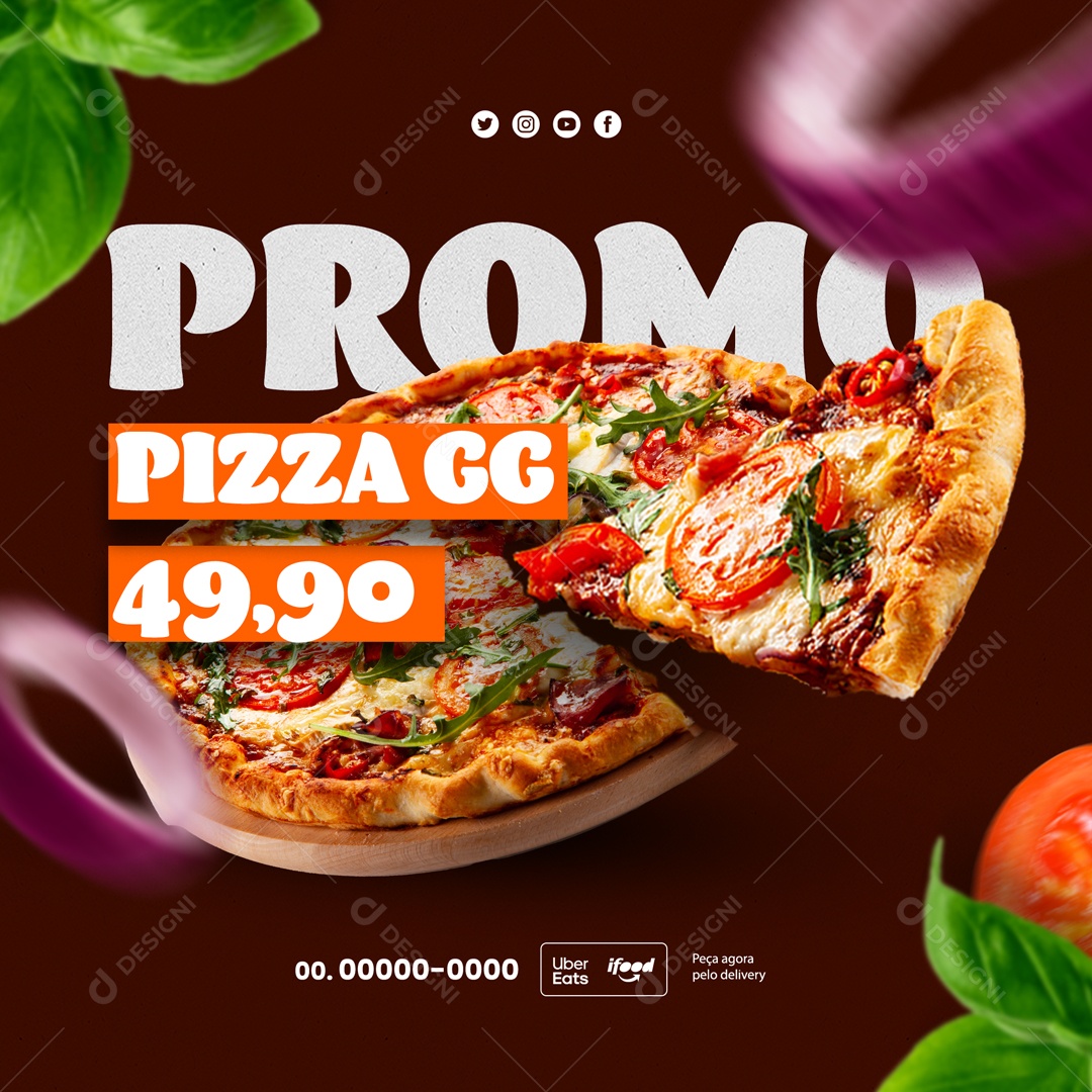 Pizza GG Pizzarias Social Media PSD Editável Deliverys [download