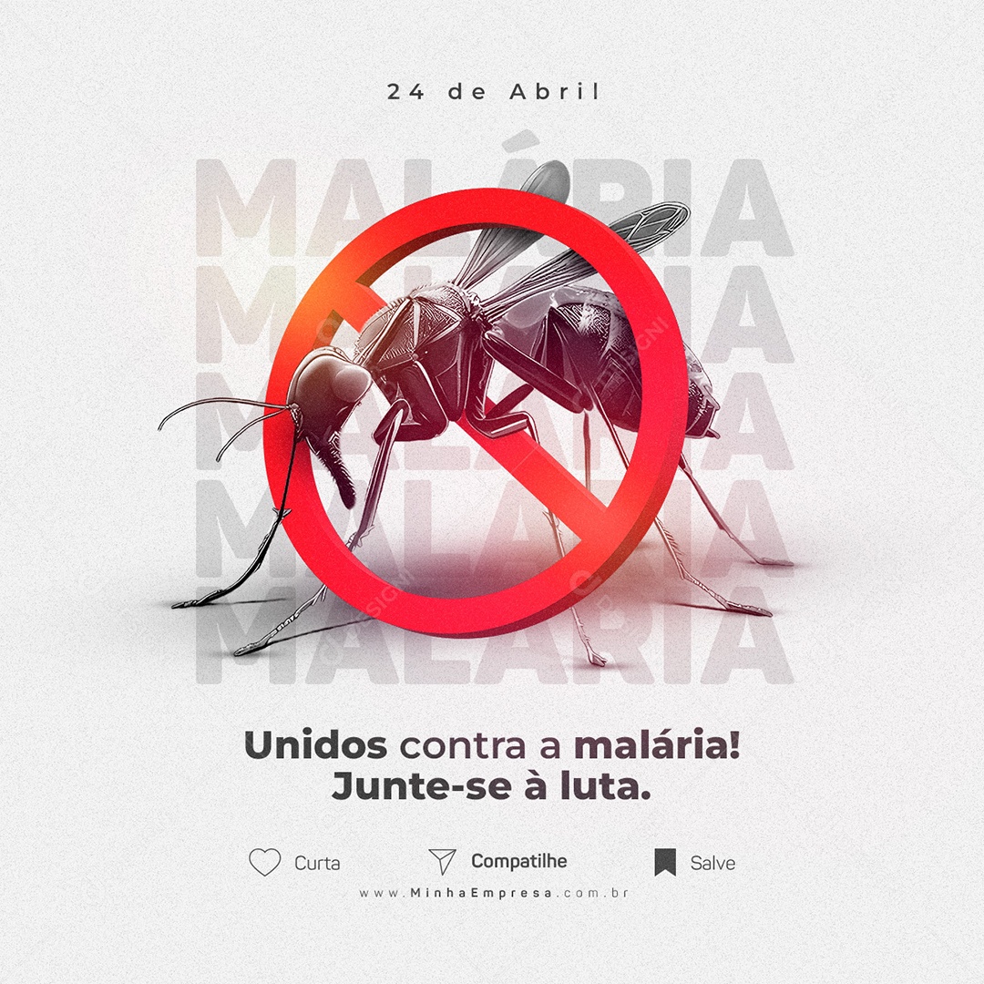 Unidos Contra A Malária Junte-Se À Luta Dia Mundial Luta Contra A Malária Social Media PSD Editável