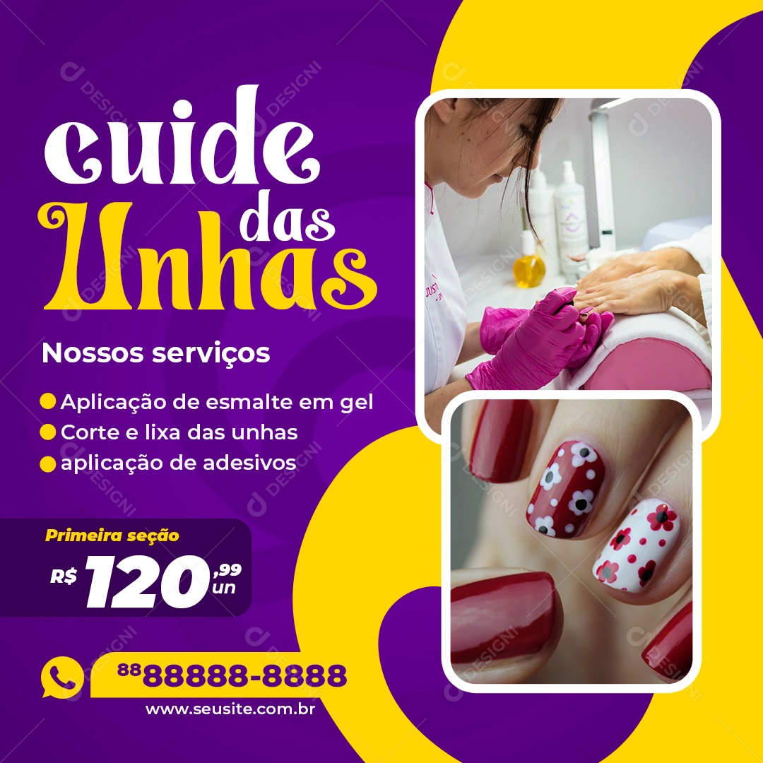 Cuide Das Unhas Manicure Social Media Psd Edit Vel Download Designi