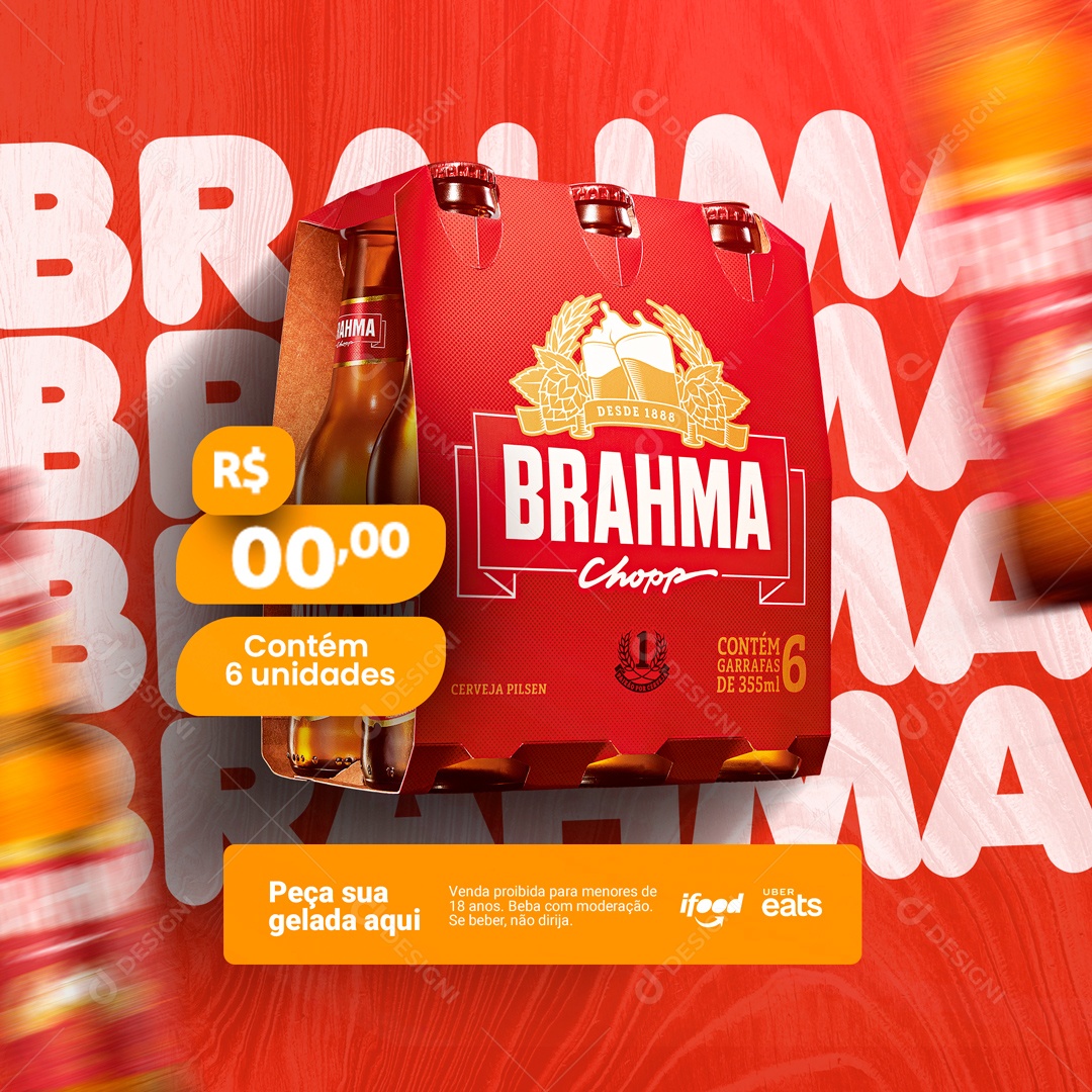 Cerveja Brahma Shopp Social Media PSD Editável