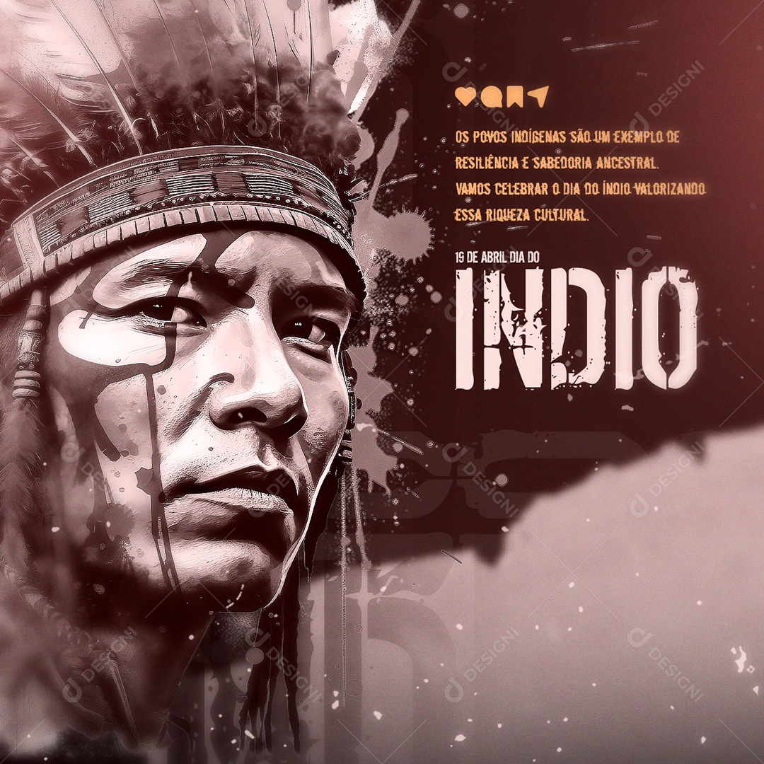 Indigenous Peoples Are an Example of Ancestral Resilience and Wisdom Indian Day Social Media PSD Editable