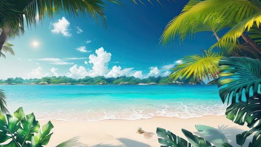 Imagem Realista De Uma Linda Praia Paisagem. [download] - Designi