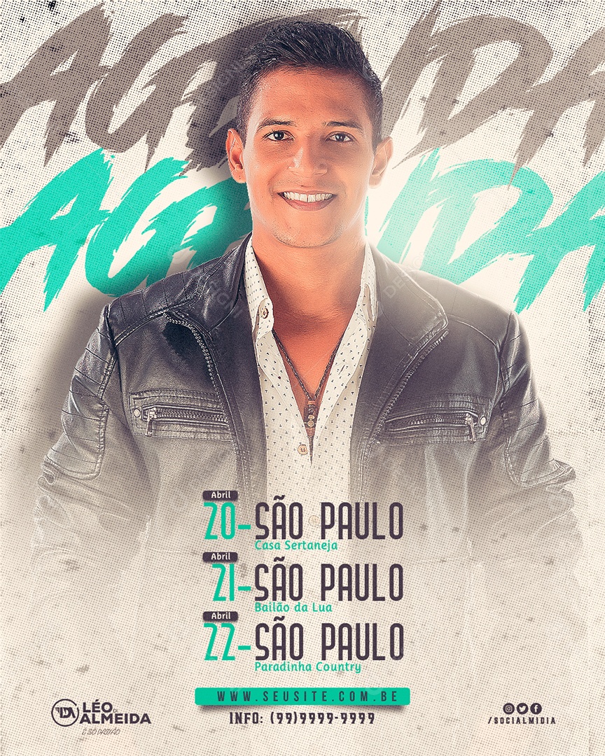 Social Media Flyer Agenda Semanal Leo Almeida Psd Editavel Download Designi