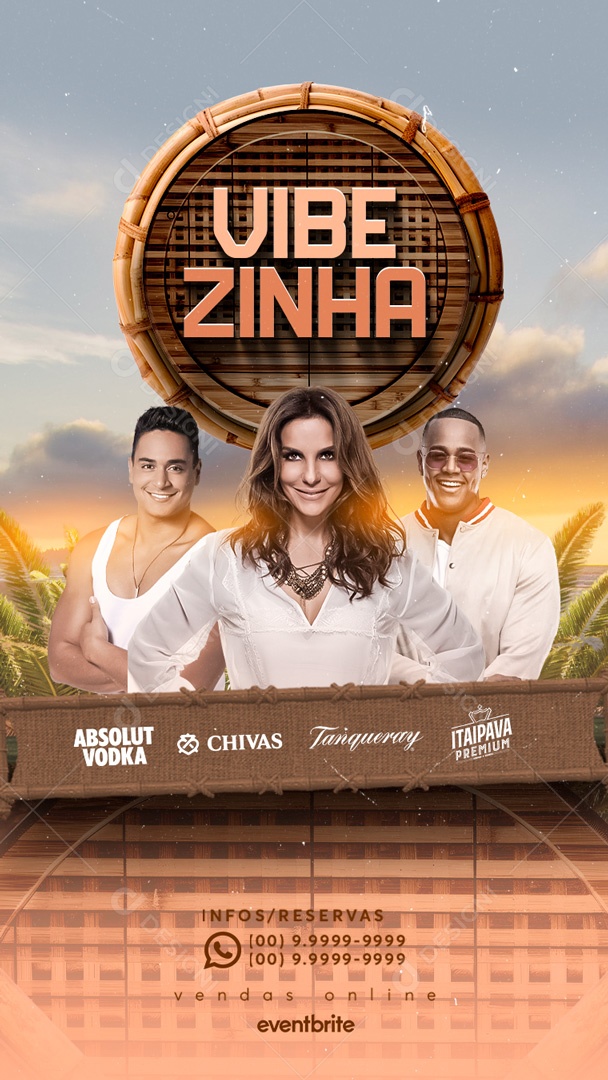 Flyer Vibezinha Xanddy Ivete e Léo Santana Story Social Media PSD Editável