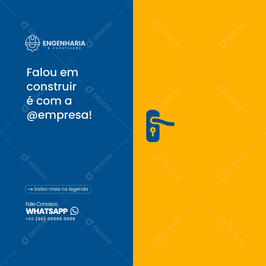 Falou em construir é com a Engenharia e Construção Social Media PSD Editável