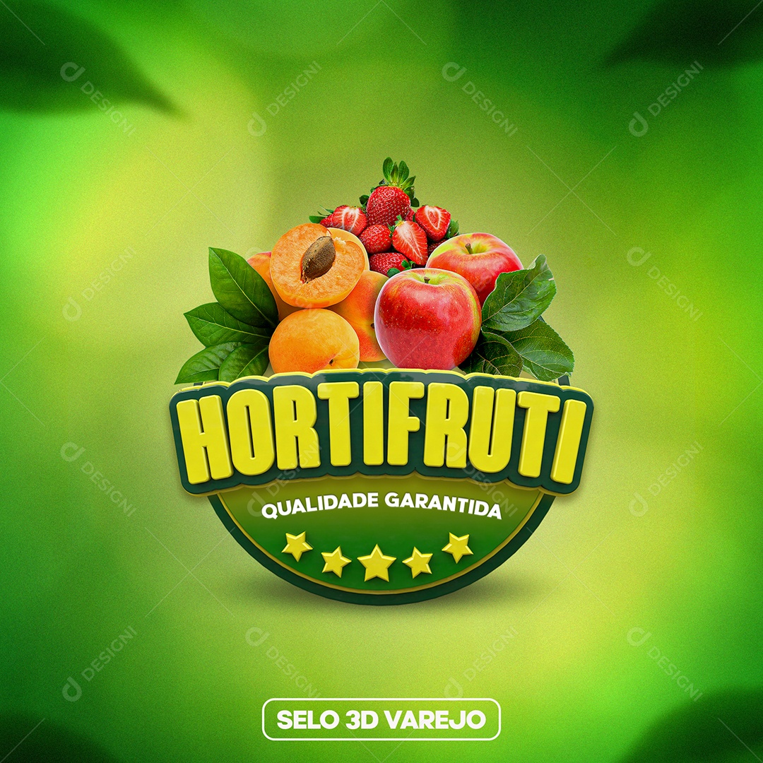 Selo 3d Para Composição Hortifruti Qualidade Garantida Psd Download Designi 3986