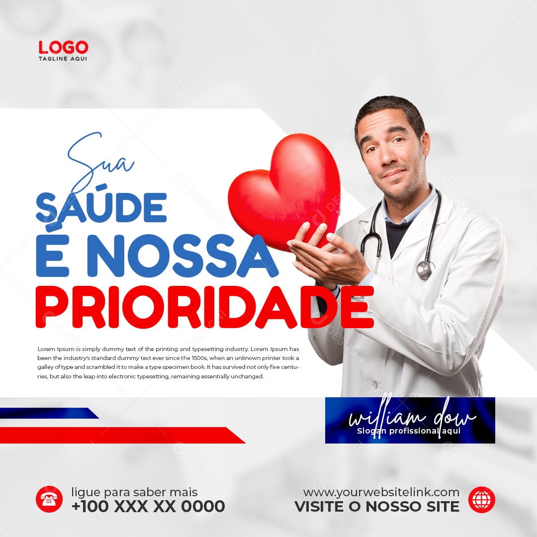 Sua Saúde é Nossa Prioridade Social Media Psd Editável Download Designi 3583