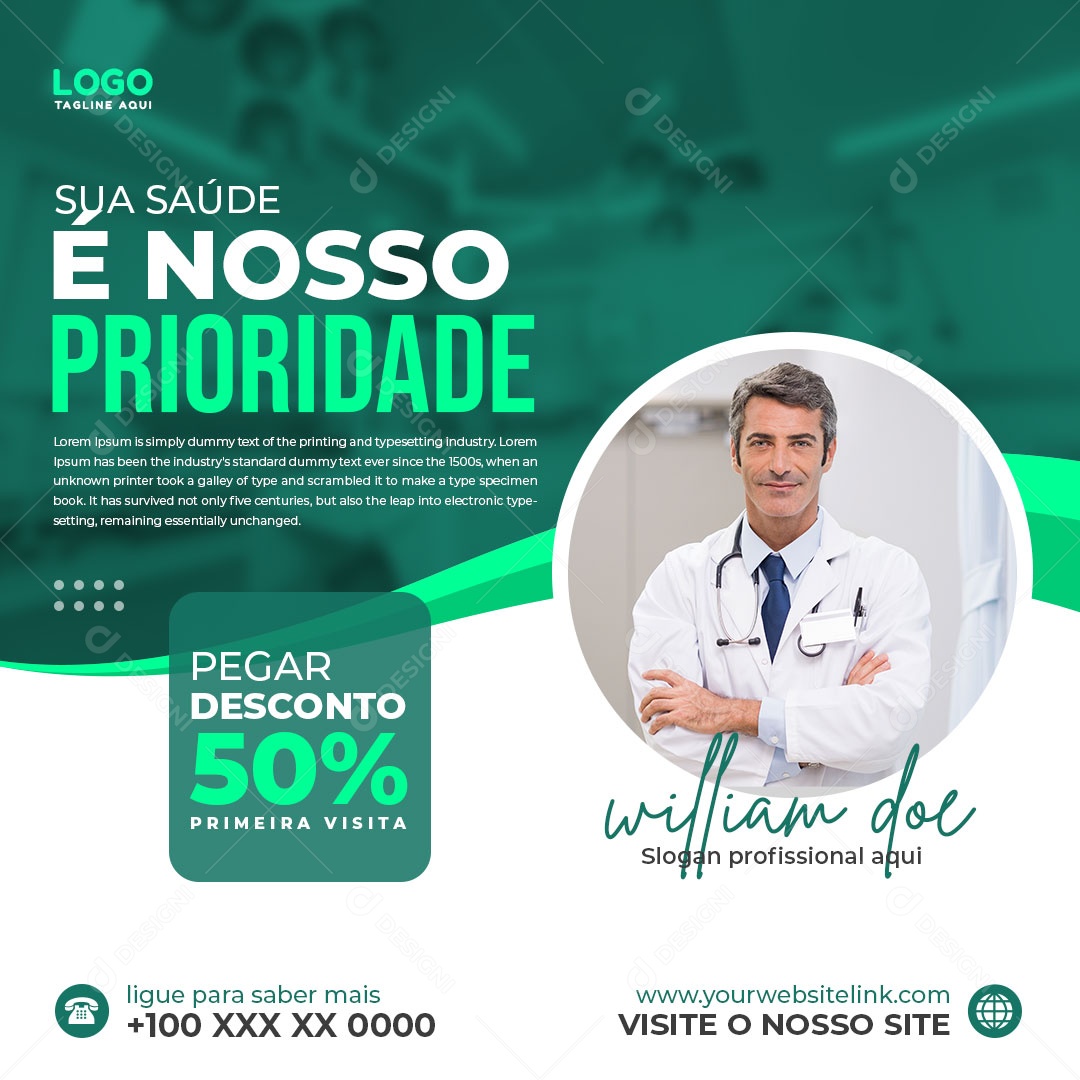 Sua Saúde é Nossa Prioridade Social Media Psd Editável Download Designi 1301