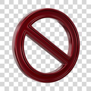 Sinal Errado X em Base Circular Vermelho Elemento 3D Para