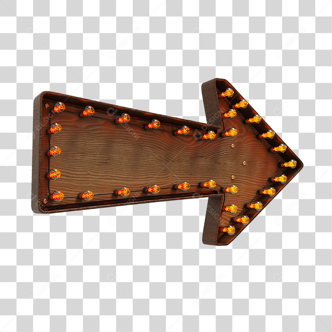 Arrow With LED Lamps Transparent 3D PNG Element