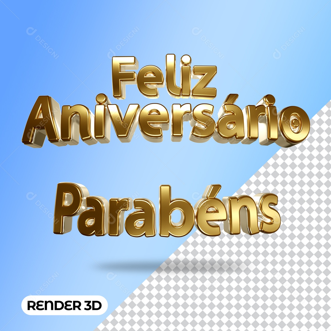 Happy Birthday Congratulations PSD 3D Text