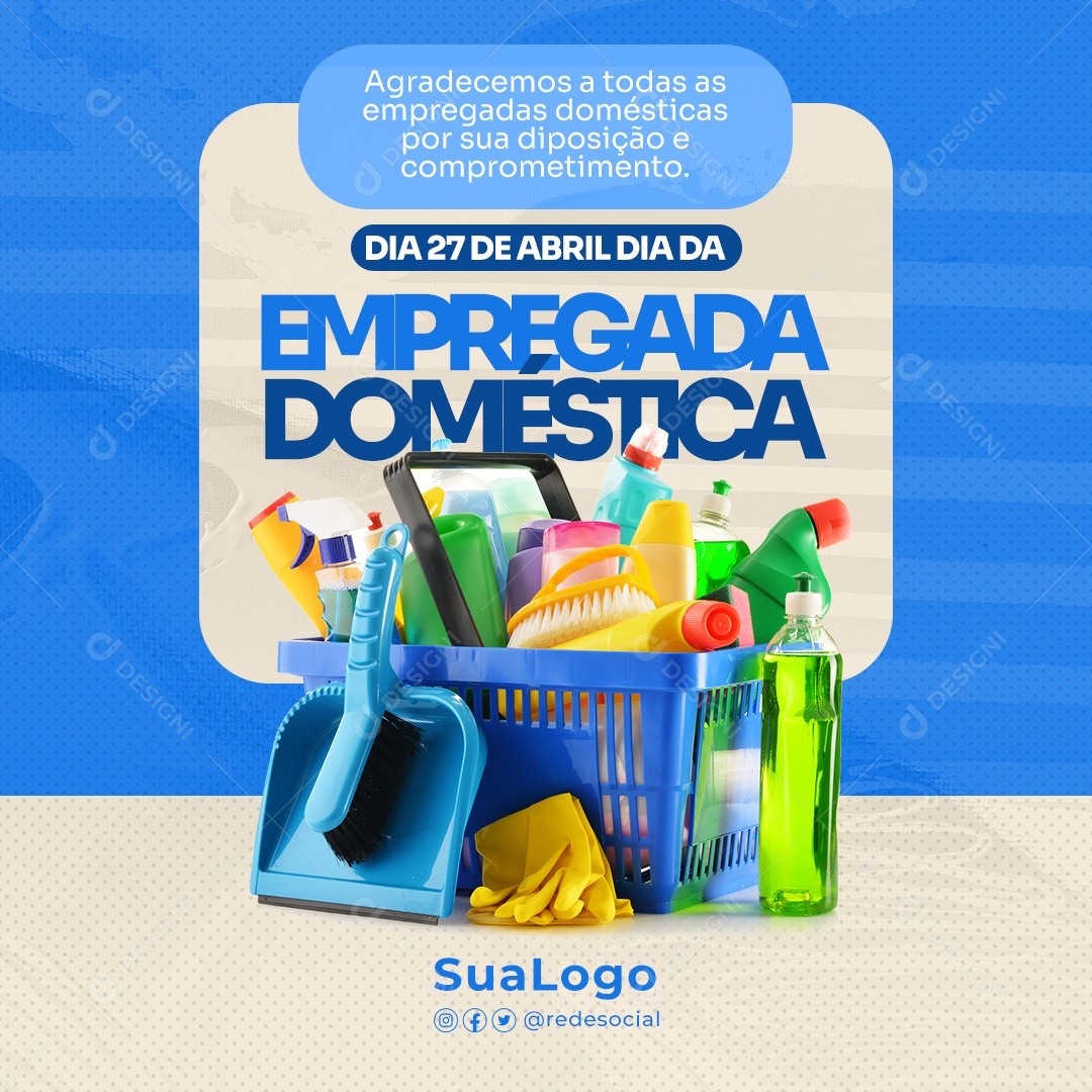 Social Media 27 De Abril Dia Da Empregada Domestica Psd Editavel