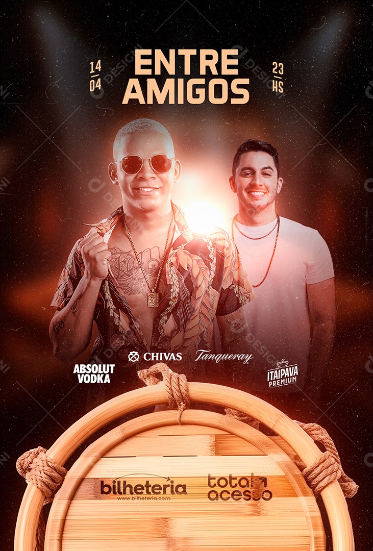 Entre Amigos Flyer Aldair Playboy Jonas Esticado Social Media PSD Editável