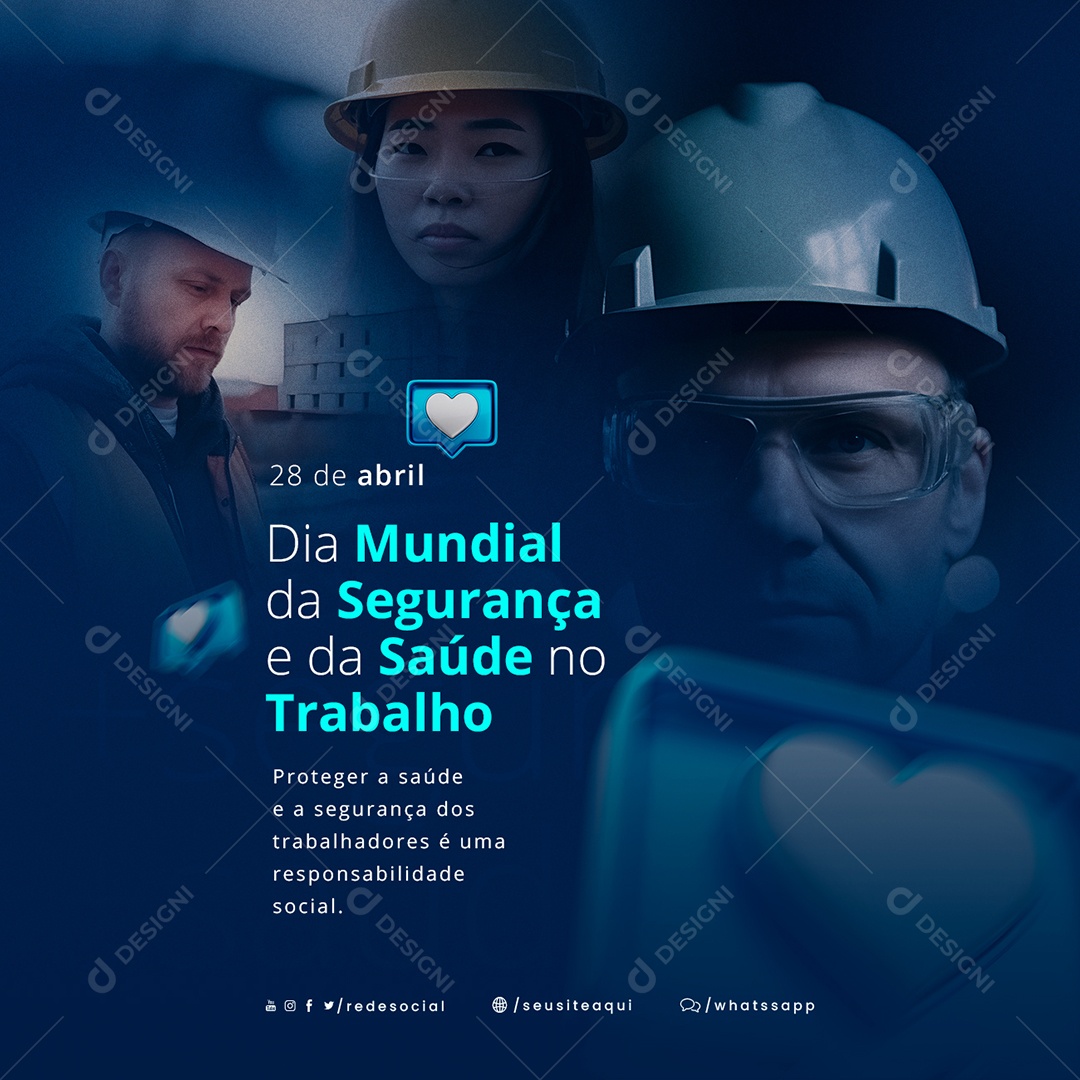 Dia Mundial Da Segurança E Saúde No Trabalho 28 De Abril Social Media PSD Editável