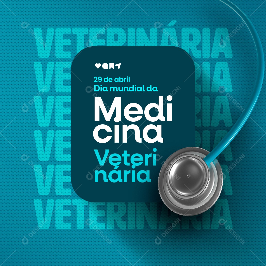 Dia Mundial da Medicina Veterinária 29 de Abril Social Media PSD Editável