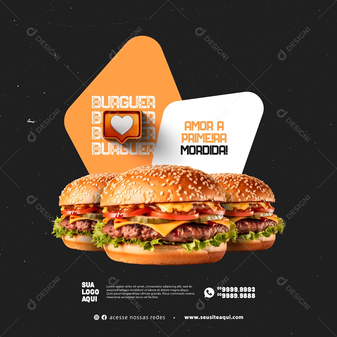 Hamburger Hamburger Social Media PSD Editable