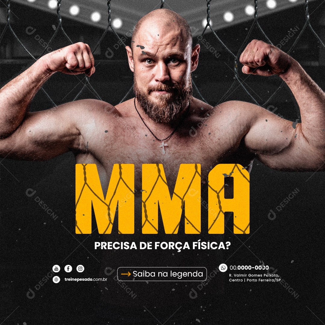 Precisa de Força Física? MMA Social Media PSD Editável