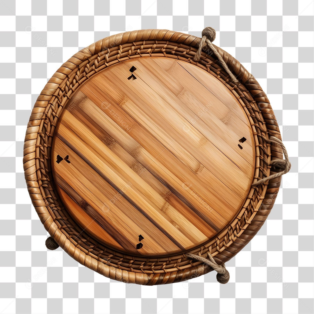 Saint John's Round 3D Bamboo Element For Transparent PNG Composition