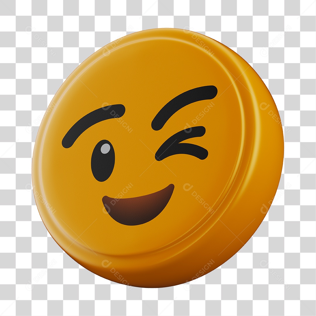 Emoji Piscando D Para Composição PNG Transparente download Designi