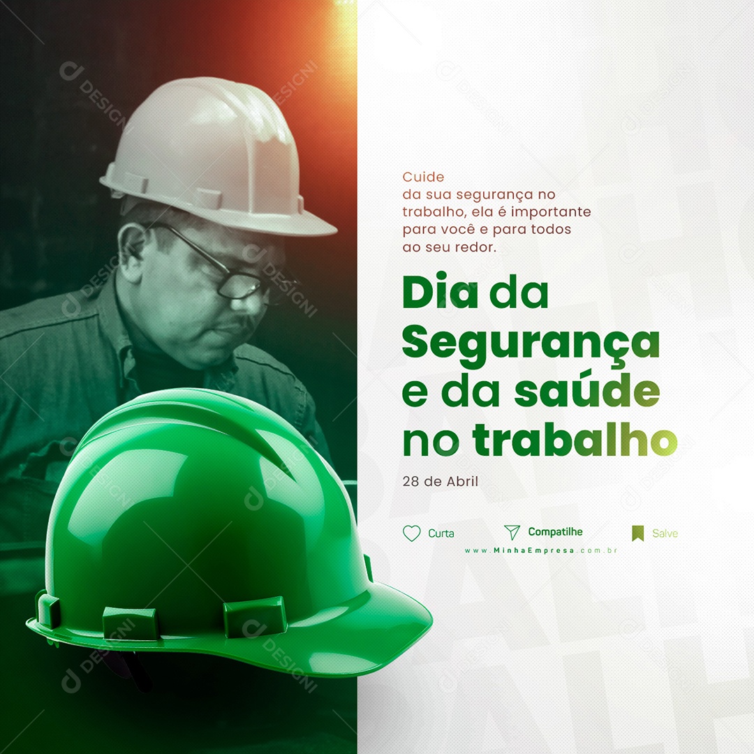 Dia Mundial Da Segurança E Saúde No Trabalho 28 De Abril Social Media PSD Editável