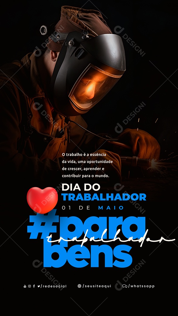 Story Dia Do Trabalhador Parabéns 1 De Maio Social Media PSD Editável