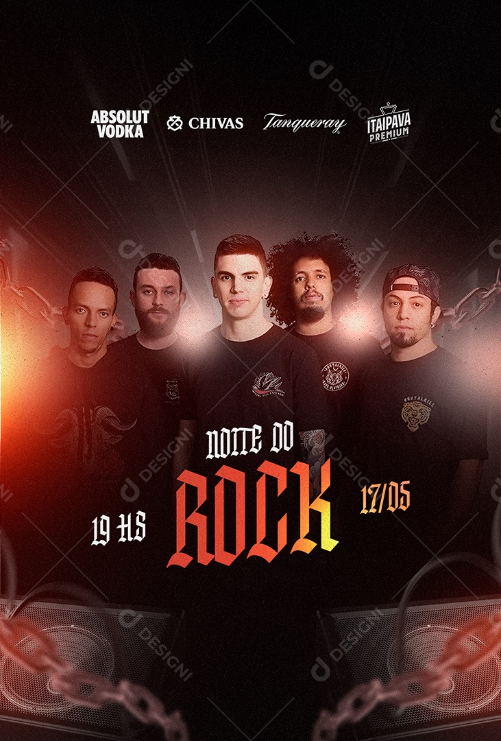 Noite Do Rock Flyer Pense Social Media PSD Editável