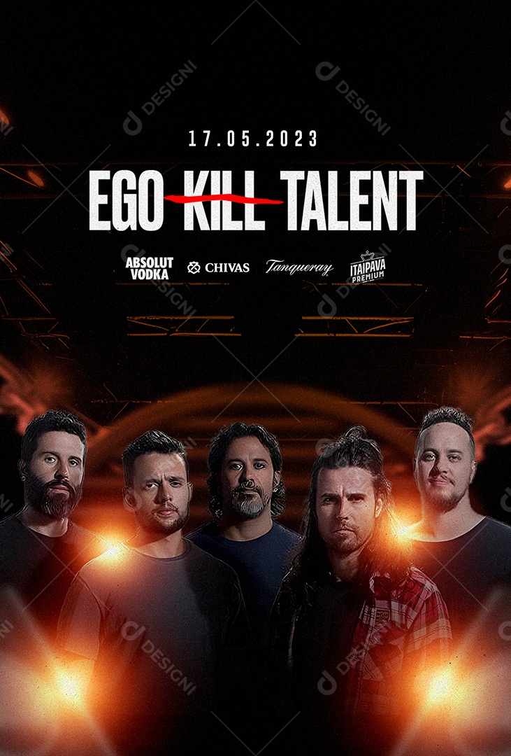 Show Banda Ego Kill Talent Flyer Social Media PSD Editável