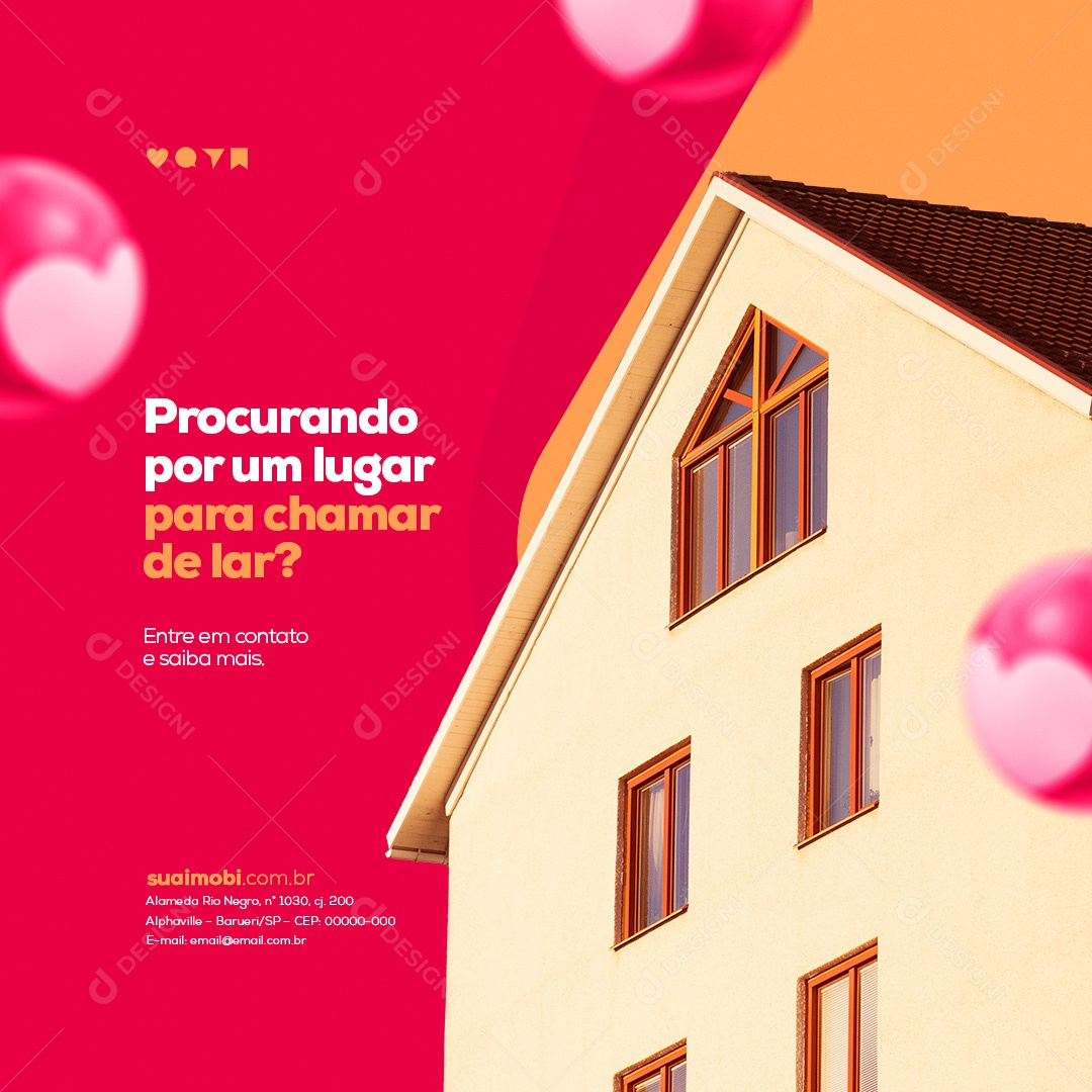 Procurando Por um Lugar Para Chamar de Lar? Imobiliária Social Media PSD Editável