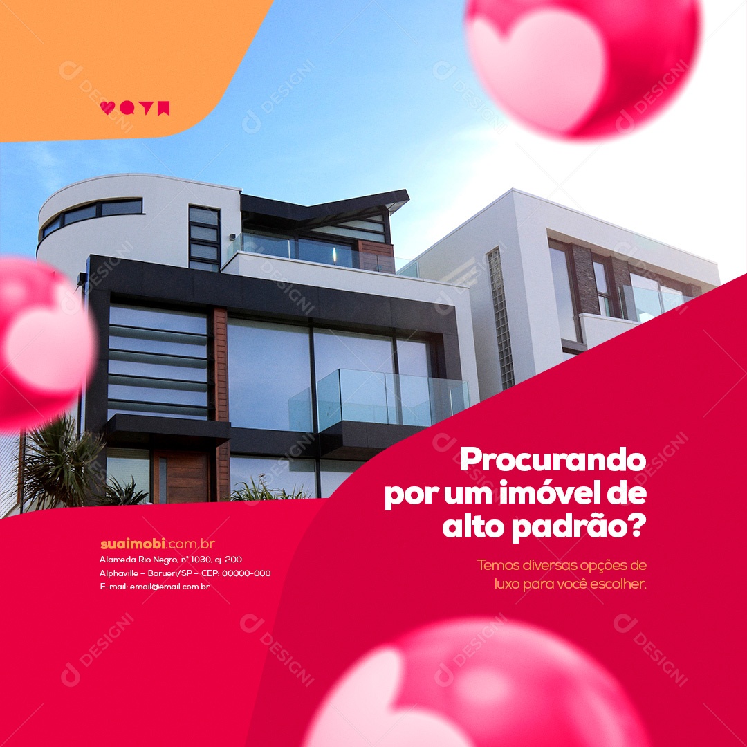 Procurando por um Imóvel de Alto Padrão? Imobiliária Social Media PSD Editável