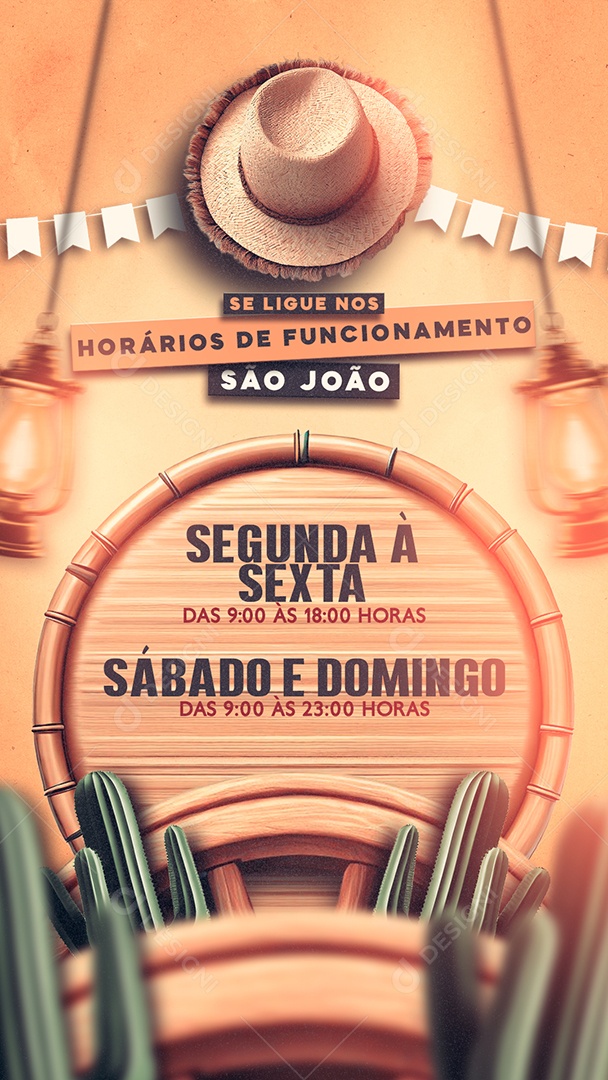 Social Media Story São João Opening Hours PSD Editable PSD