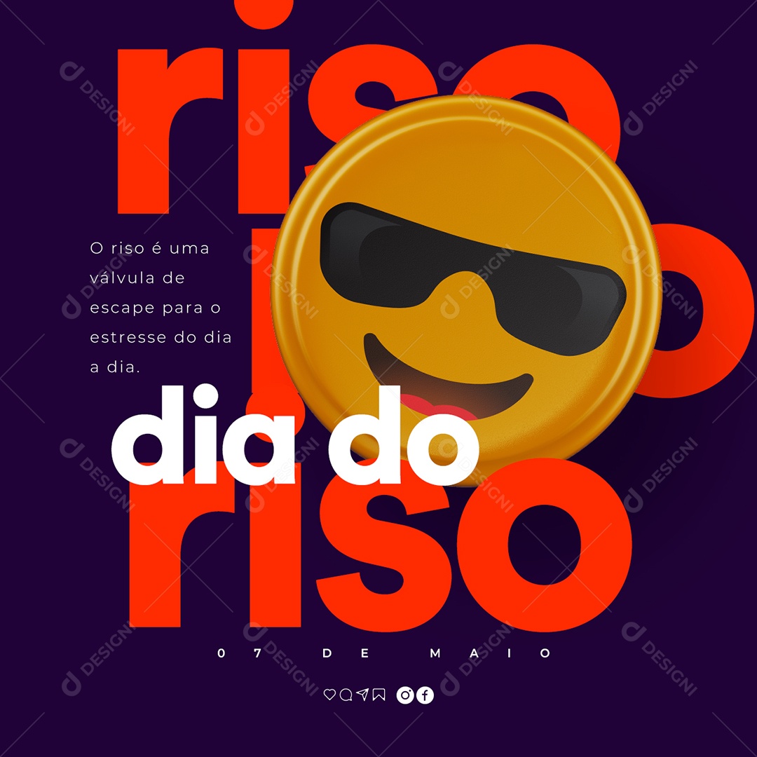 O Riso é Uma Válvula De Escape Para O Estresse Do Dia A Dia Dia Do Riso Social Media PSD Editável