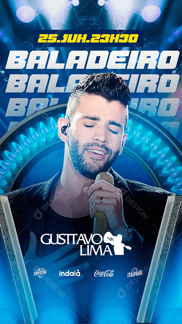 Story Baladeiro Flyer Gusttavo Lima Social Media PSD Editável